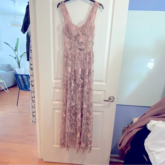 BLITHE See Through Floral Jumpsuit with shorts - Pink - Size S - Picture 2 of 5